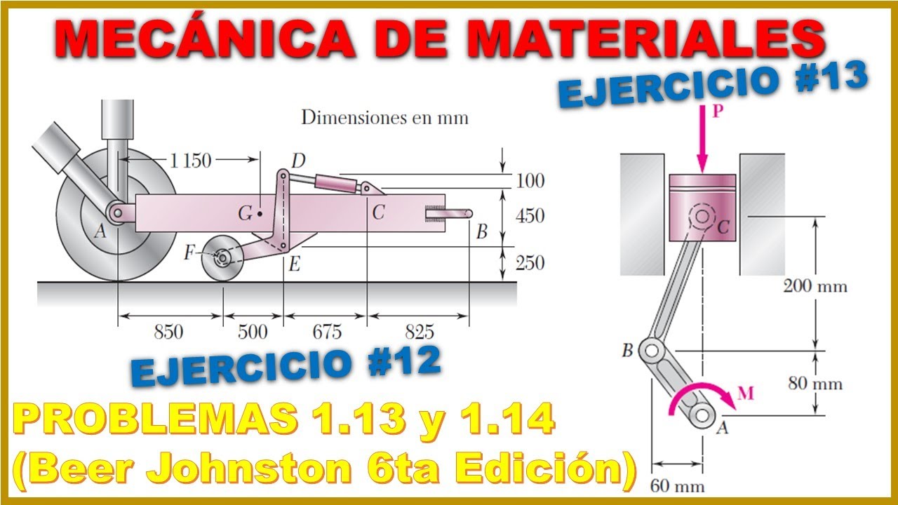CÁLCULO DE ESFUERZO NORMAL - Problemas 1.13 y 1.14 Beer and Johnston 6ta Edición