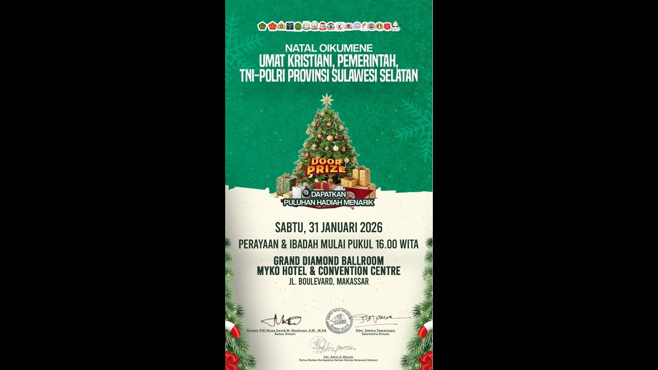 NATAL OIKUMENE UMAT KRISTIANI, PEMERINTAH, TNI-POLRI PROVINSI SULAWESI SELATAN | 31 JANUARI 2026