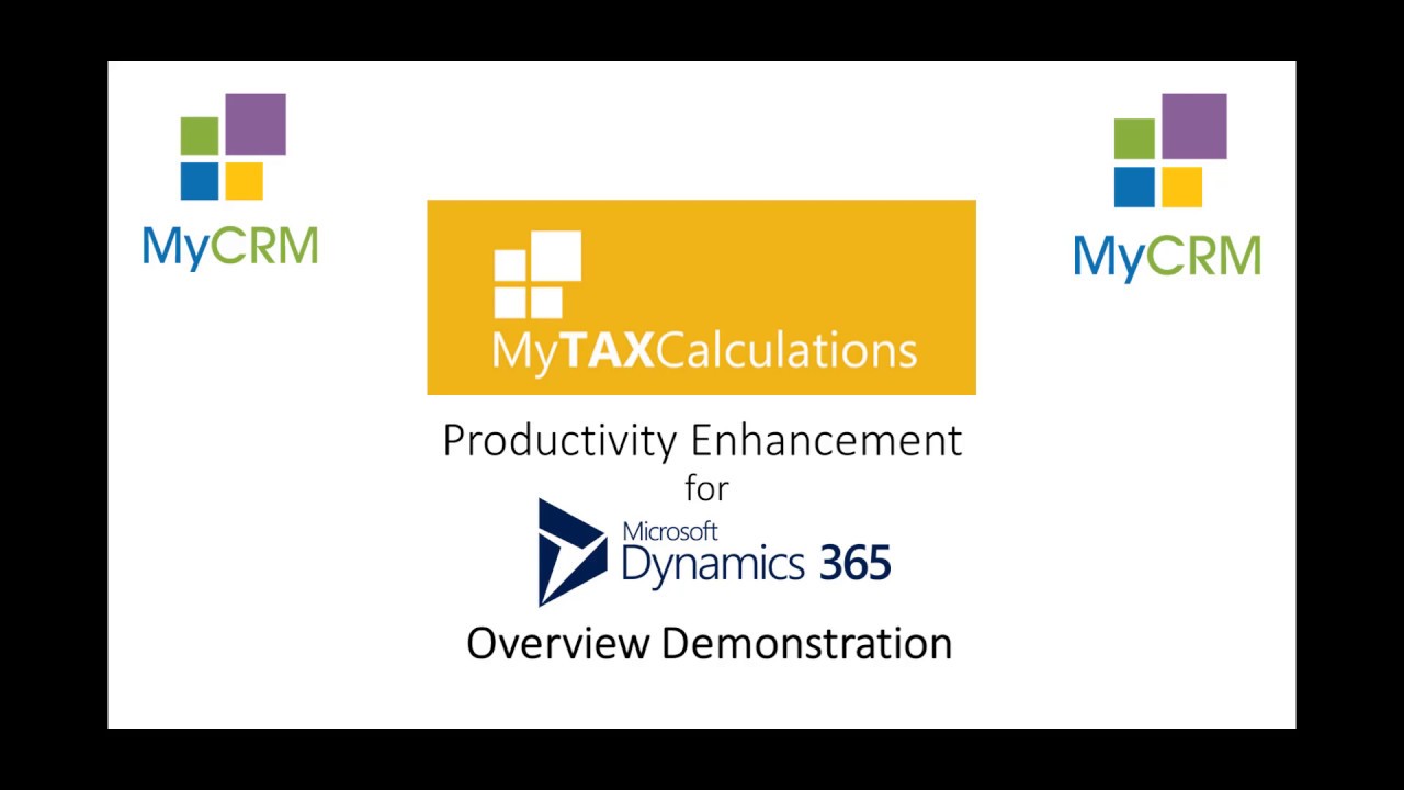MyCRM MyTAXCalculations - Full Overview