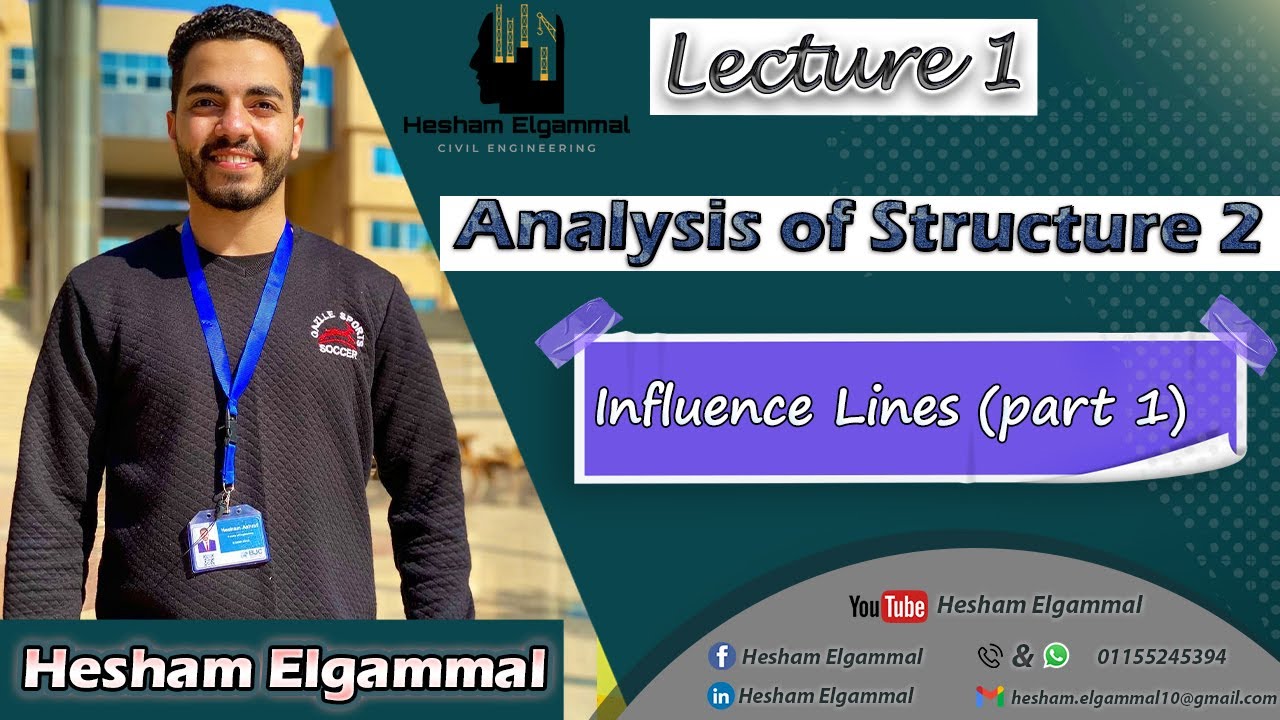 Lecture 1 - Influence lines of beams (part1) - المهندس هشام الجمال - خطوط التأثير علي الكمرات
