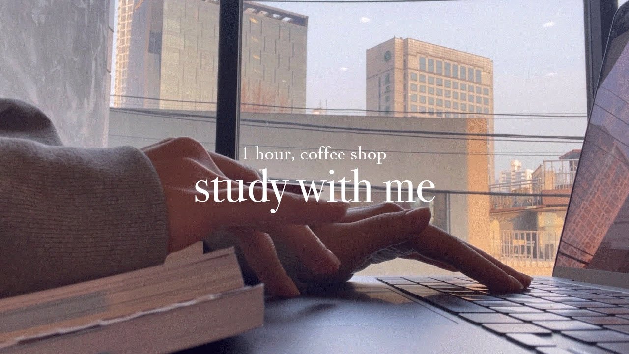 1 hour Study With Me at Starbucks | 스타벅스에서 같이 공부해요 | coffee shop ambience (with background noise )