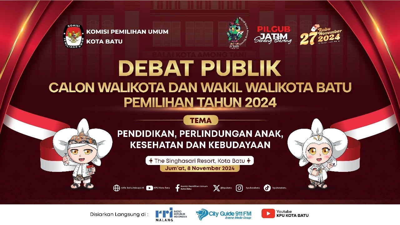 DEBAT PUBLIK - CALON WALIKOTA DAN WAKIL WALIKOTA BATU PEMILIHAN TAHUN 2024