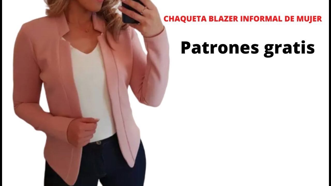 CHAQUETA BLAZER INFORMAL DE MUJER/Cómo hacer/Patrones gratis/Paso a paso/Corte y confección