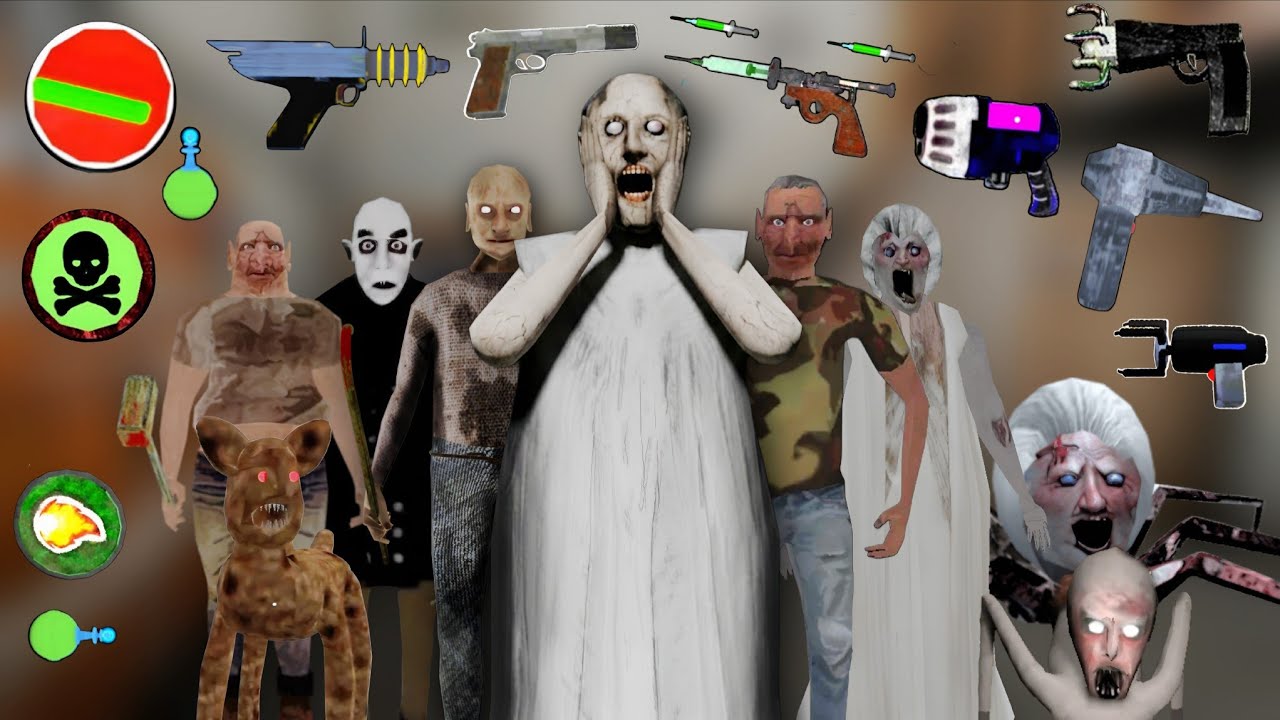 All Unofficial Weapons vs All Eniemes - Granny 1 2 3 4 All Chapters