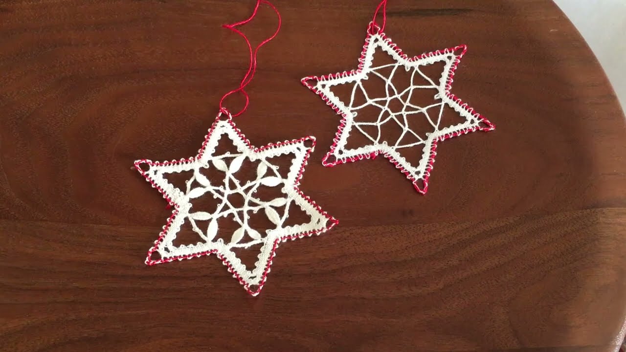 ボビンレース「星型のオーナメントの作り方」bobbin lace
