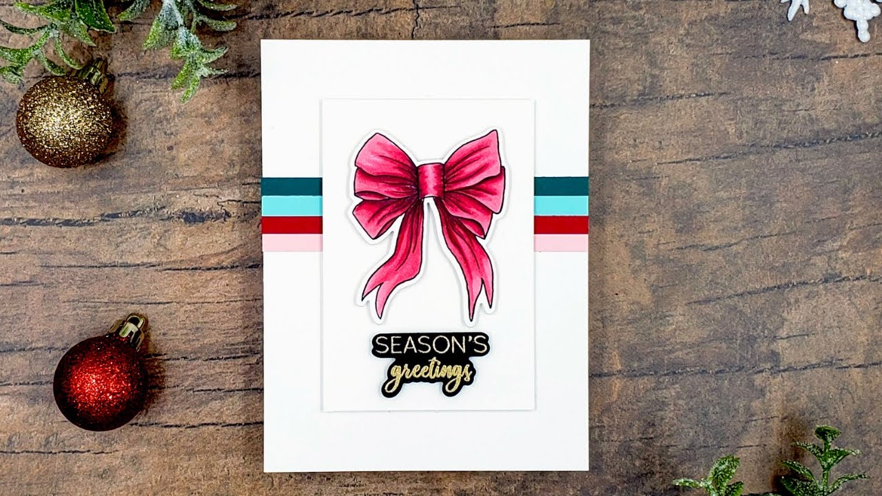 Pretty Poinsettia Christmas Bow | Sharing Tips When Struggling With Card Design with Mindy Eggen