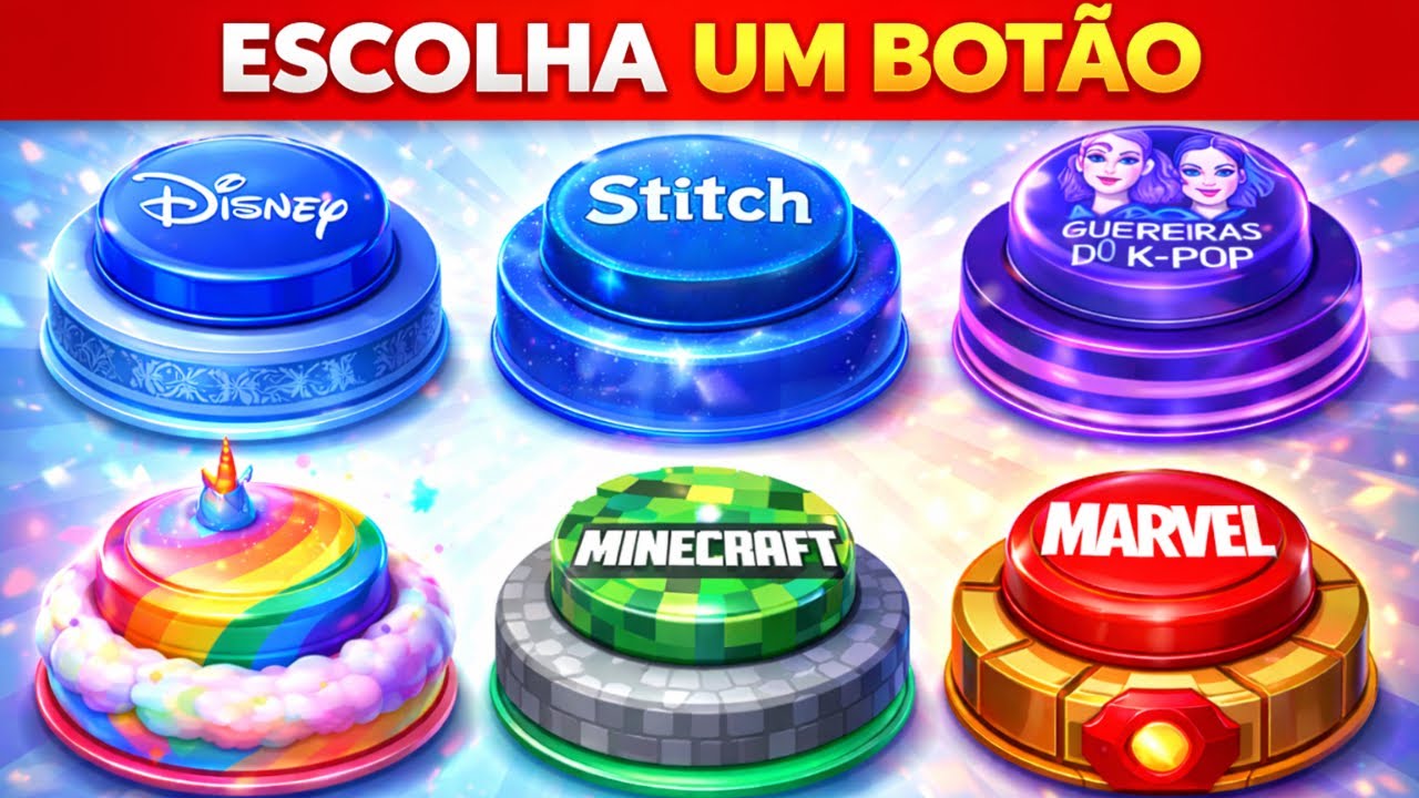 ESCOLHA UM BOTÃO | GUERREIRAS KPOP | MARVEL | MINECREFT |#quiz #vembrincar