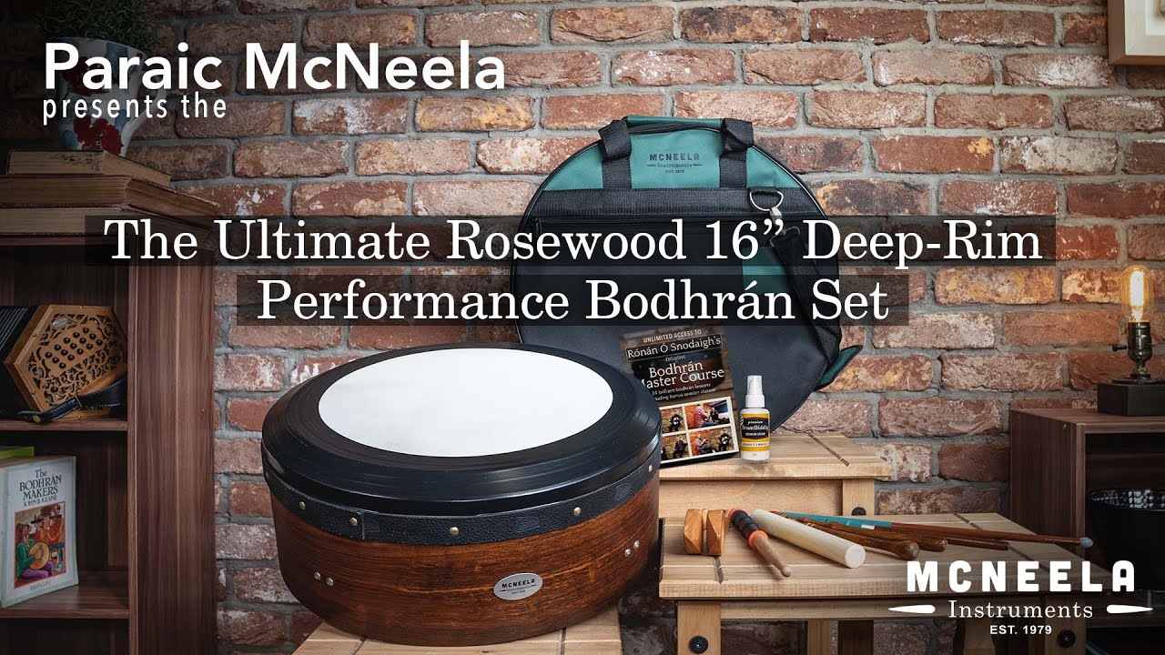 McNeela Ultimate Rosewood 16-дюймовый комплект Bodhrán Performance с глубоким ободом