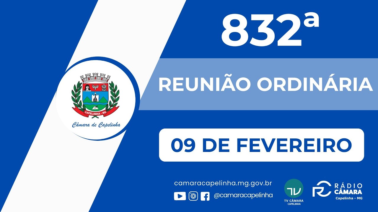 832ª SESSÃO ORDINÁRIA DE 09 DE FEVEREIRO DE 2026