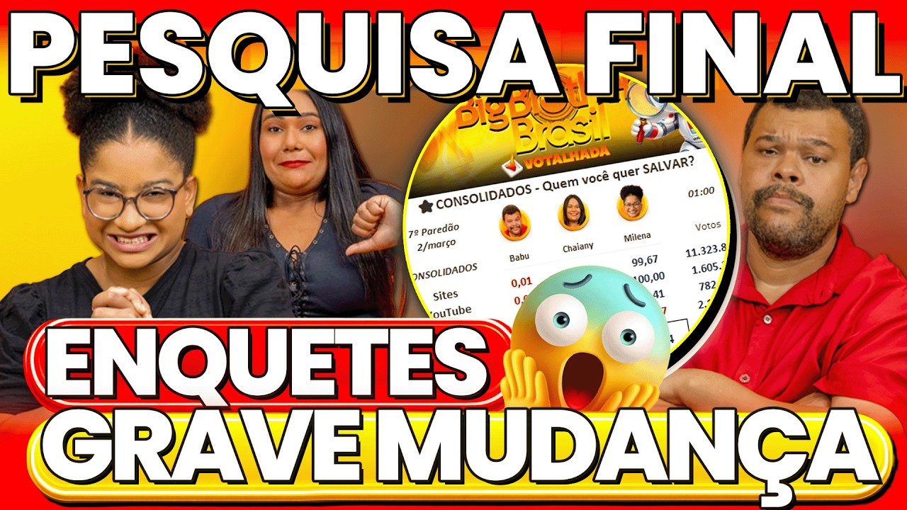 👁️BBB26🔥PESQUISA FINAL EXCLUSIVA DO 8º PAREDÃO. GIRO DE ENQUETES REVELAM QUEM SAI HOJE À NOITE...