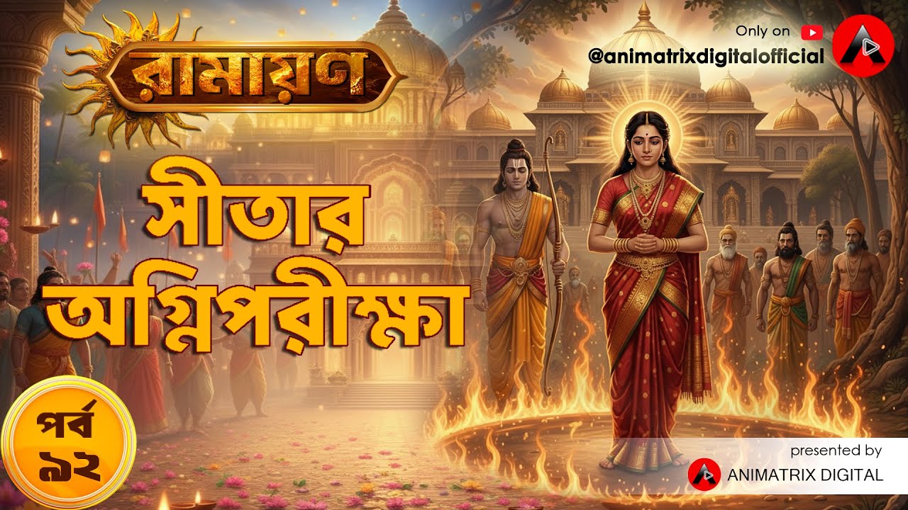 Ramayan EP 92,Sitar Agniporikha | রামচন্দ্র ও সীতার অগ্নিপরীক্ষা | Bengali Animated Ramayan Story