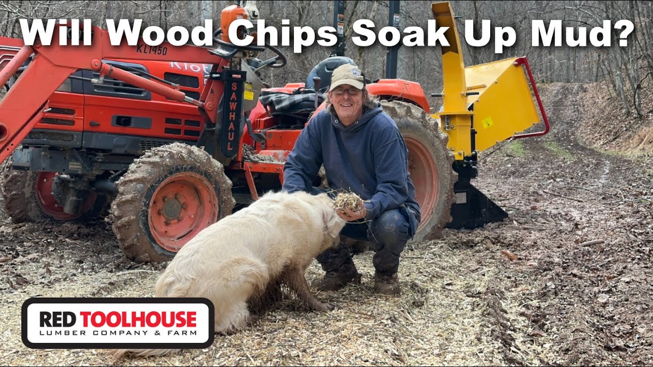 Using Wood Chips to Fight Mud on Our Farm Roads