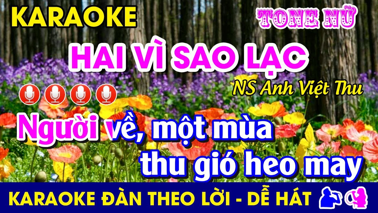 #Karaoke HAI VÌ SAO LẠC - Tone Nữ (A#) Nhạc Sống #HaiViSaoLac #AnhVietThu #bolero @dung.karaoke