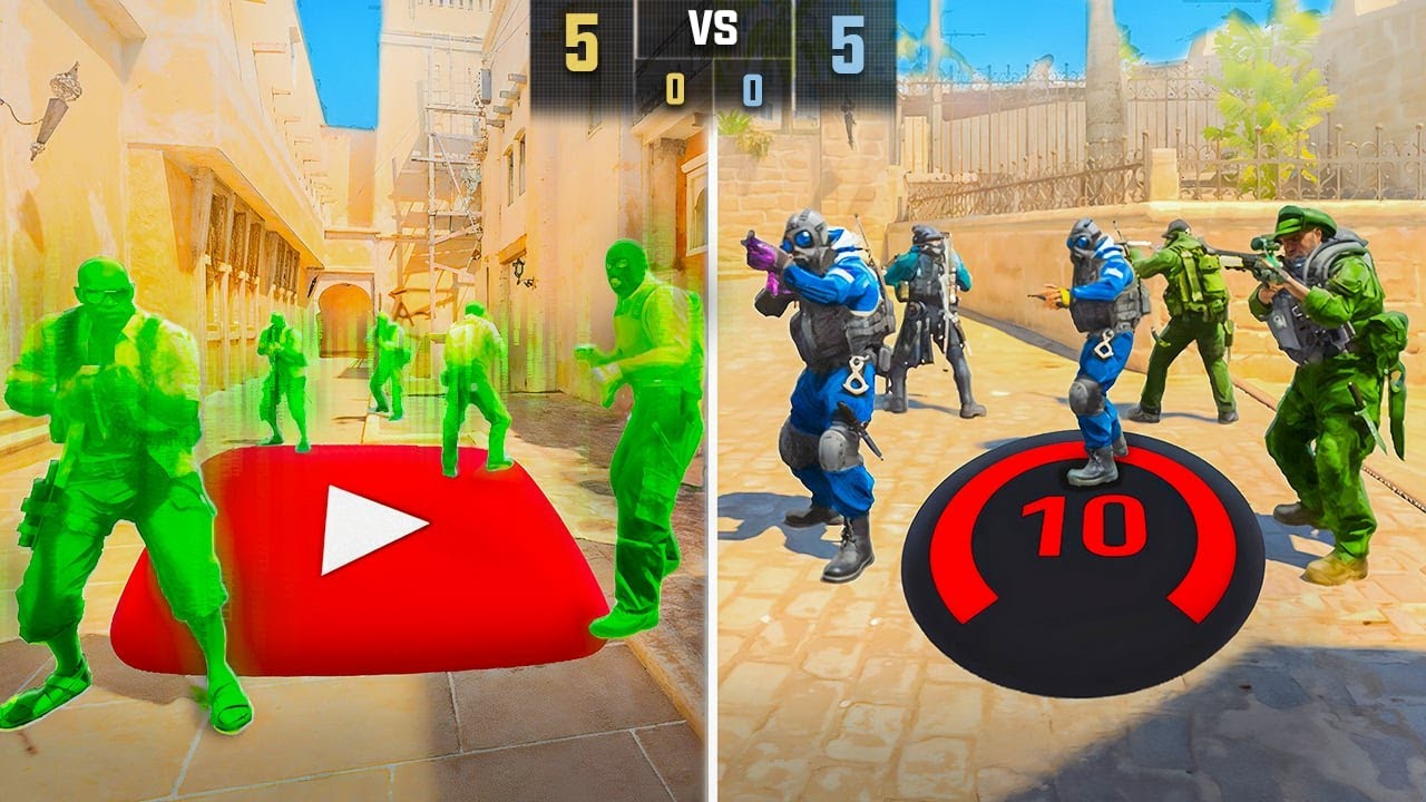 5 YOUTUBERS with secret CHEATS vs 5 FACEIT 10LVL PLAYERS