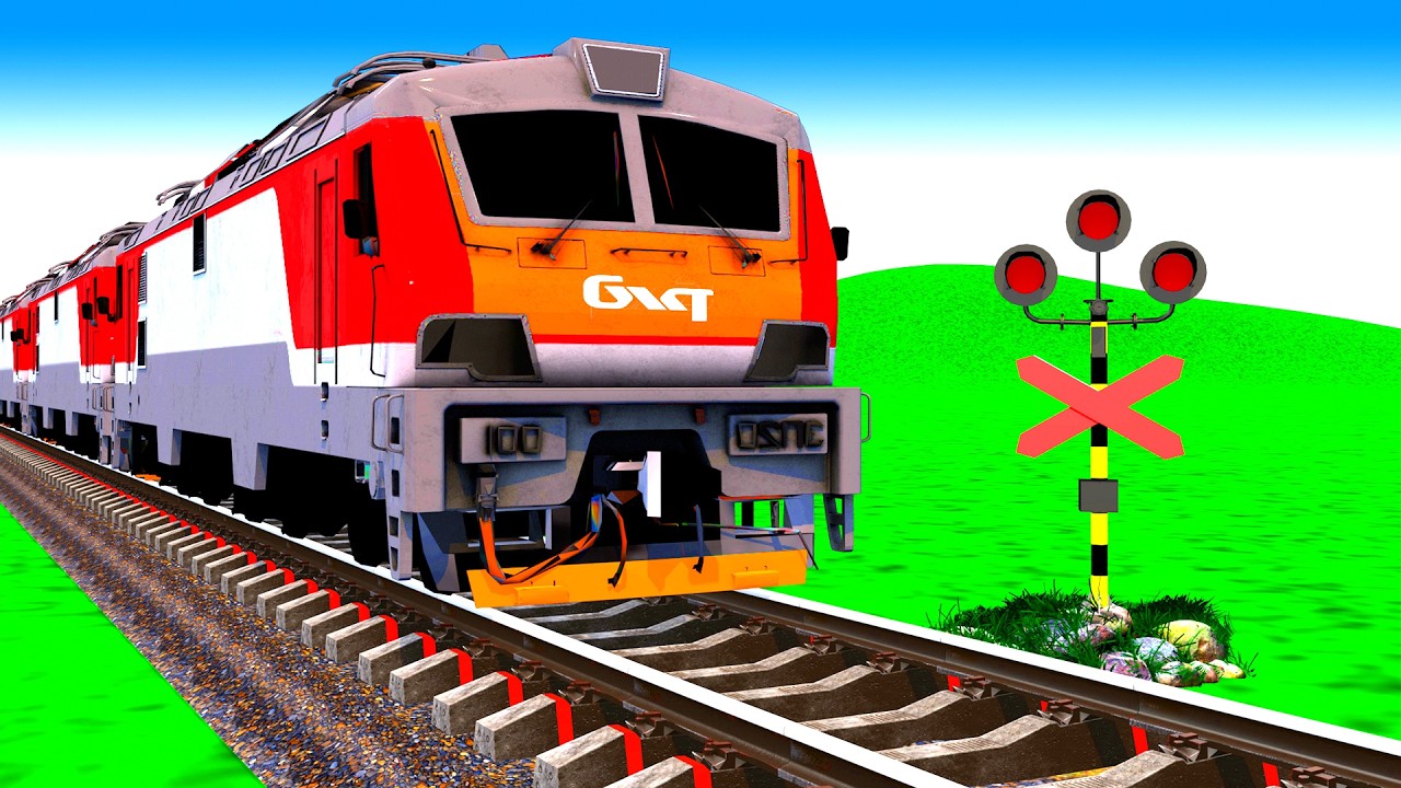【踏切アニメ】あぶない電車 4 TRAIN THOMAS🚦 Fumikiri 3D Railroad Crossing Animation Kereta Api Kartun #123