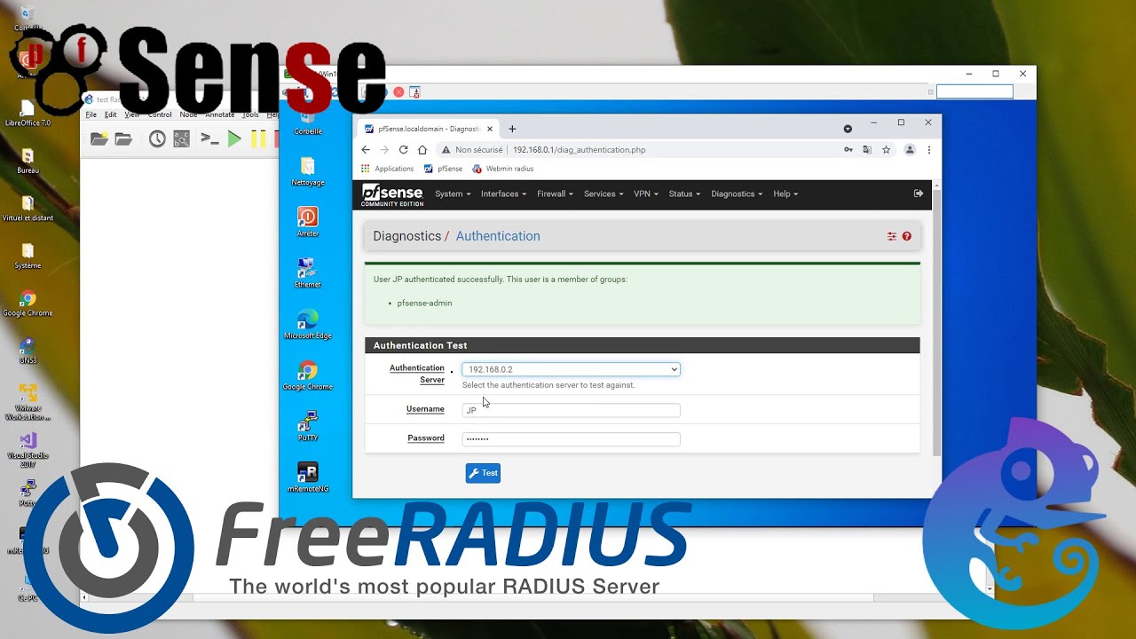 Installation et configuration de base de Freeradius - essais sur Pfsense