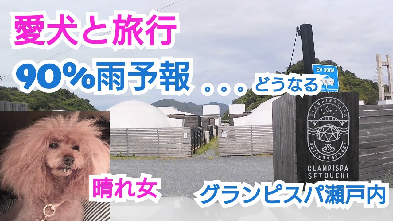 【90%雨予報】愛犬と旅行！とびしま海道のグランピスパ瀬戸内