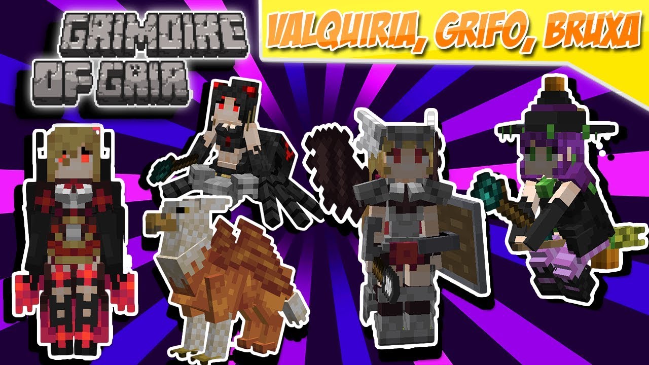 GRIMOIRE OF GAIA - VALQUIRIA, GRIFOS, BRUXA - TUTORIAL MINECRAFT MOD #62 (PT BR)