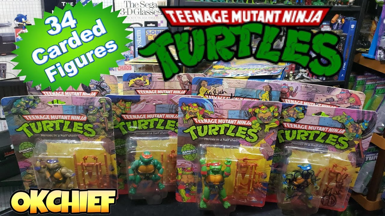 34 Carded 80's - 90's Teenage Mutant Ninja Turtles Figures by PLAYMATES- Okchief