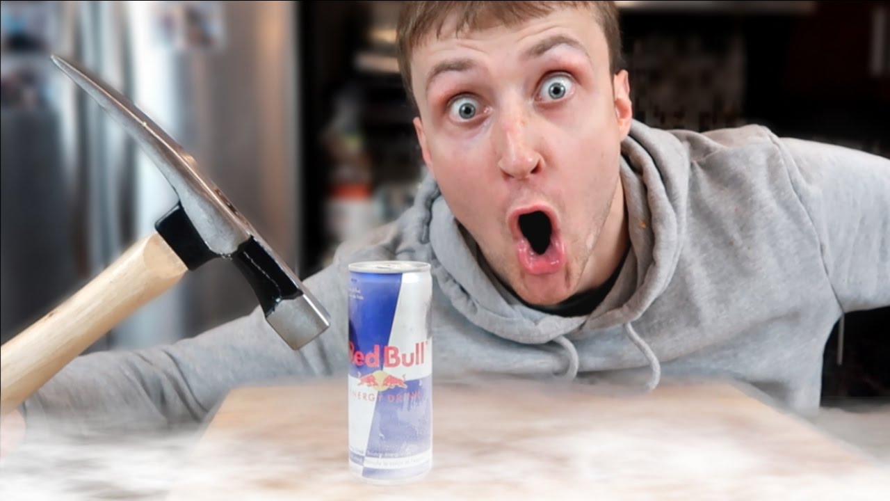 Science Experiment LIQUID NITROGEN vs RED BULL (EXPLOSION DANGER ALERT)
