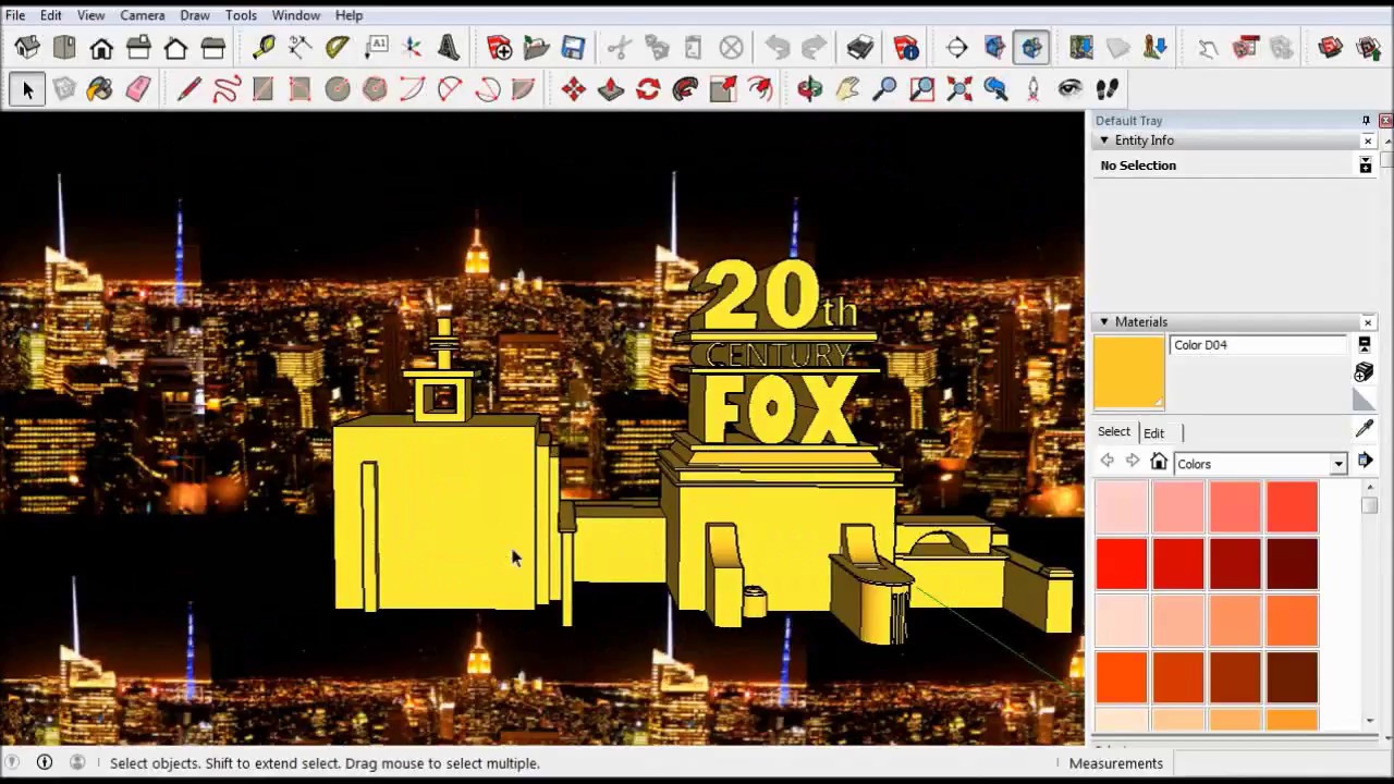 Sketchup 20th Century Fox Logo Çizimi