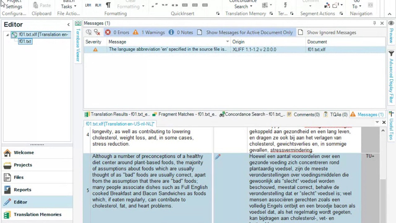 Save your xliff file after translation in Trados