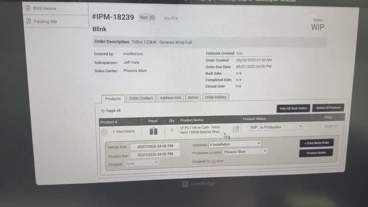 Large Format | Corebridge | Moving Jobs Into Installation WIP