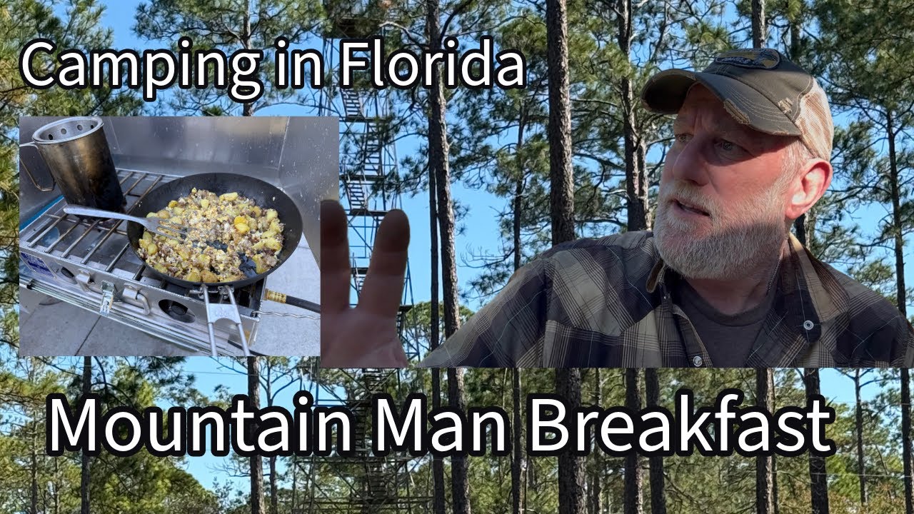 Горный человек: завтрак-перезагрузка, кемпинг во Флориде, один в государственном лесу