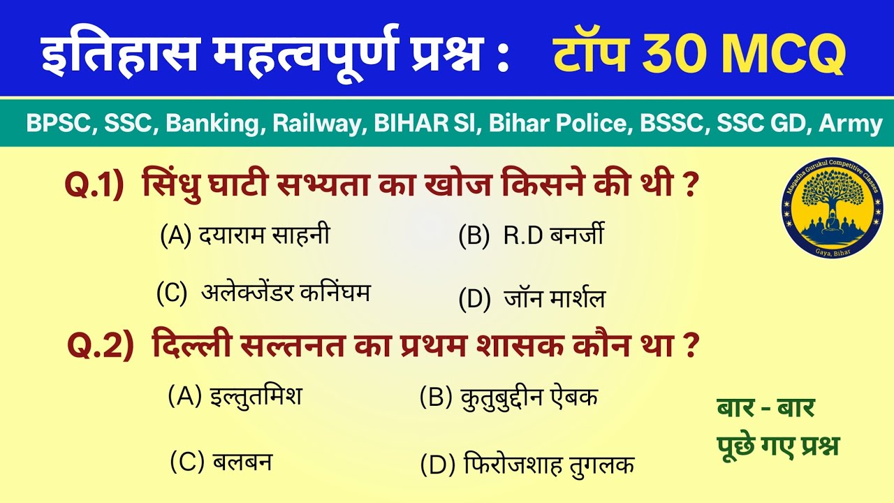 History Important Questions💯🔥|| GK/GS Top Questions|| General Knowledge||सामान्य ज्ञान||
