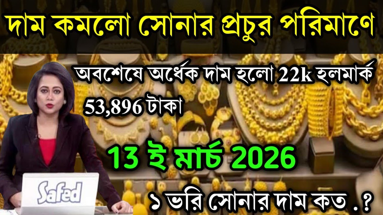 aaj ke sonar dam koto | দাম কমলো প্রচুর সোনার 22k হলমার্ক ফের,today gold rate,ajke Sonar dam, west b