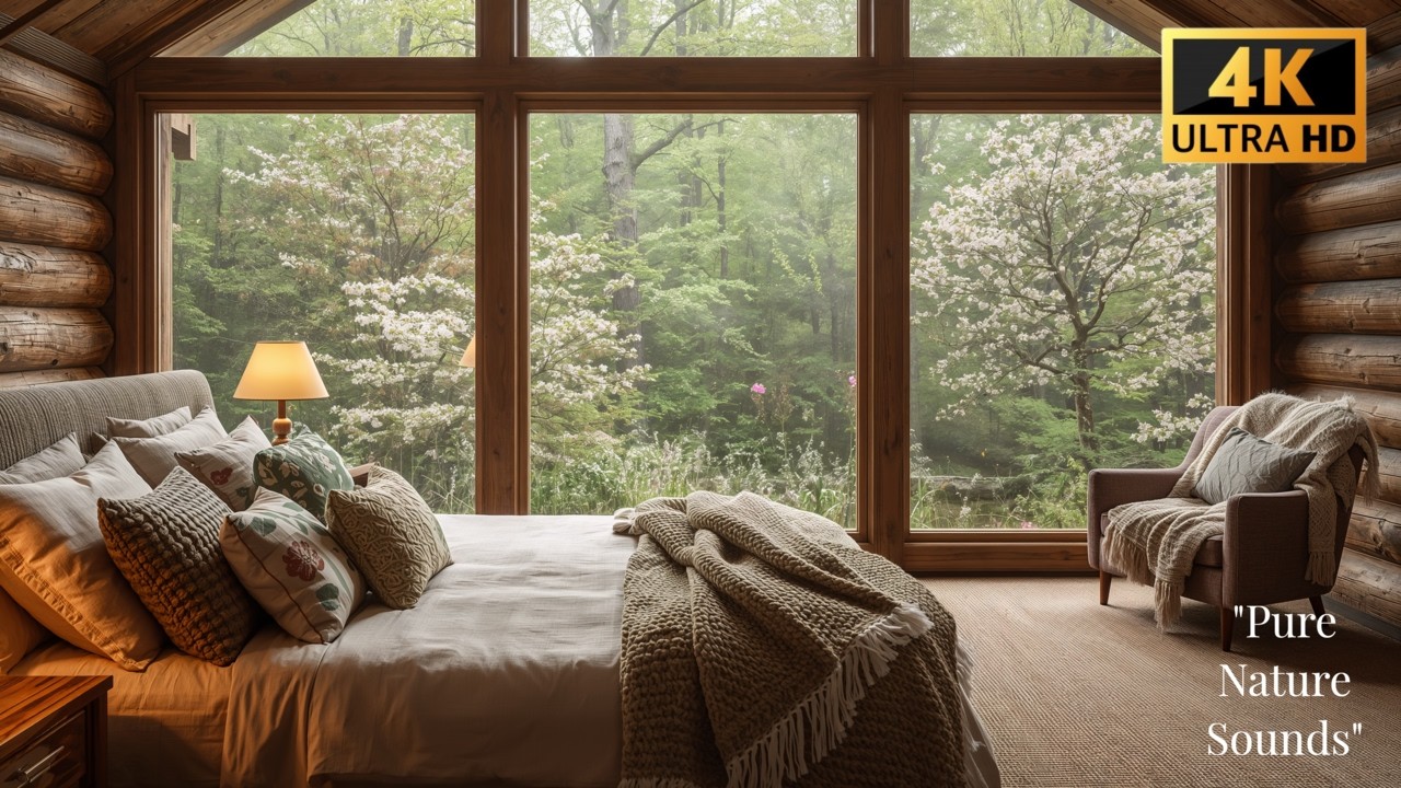Sleep Instantly with Gentle Spring Rain & Forest Birds 🌿 Healing Nature Ambience for Anxiety Relief