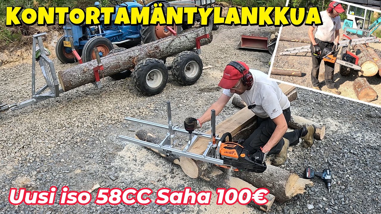 Hommasin Alaskan sahan !!! Tehään priimaa tuppilankkua moottorisahalla.