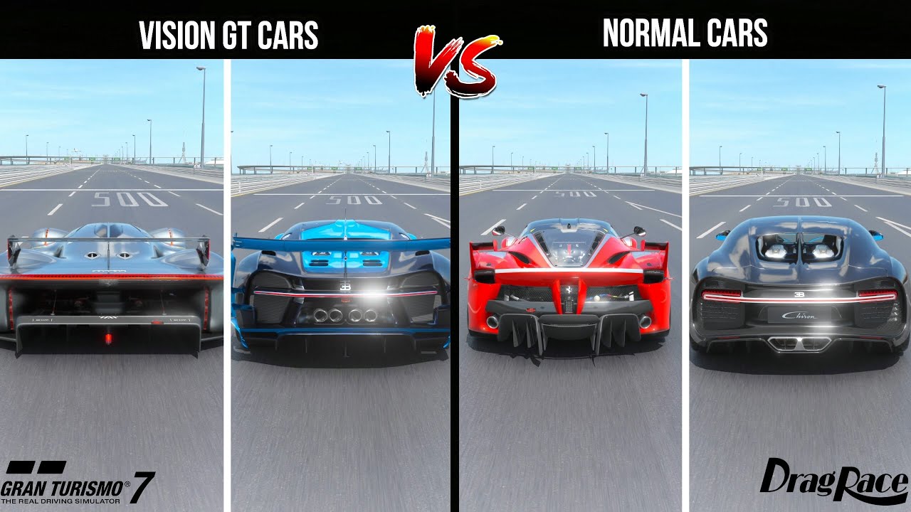 ARE NORMAL CARS ARE FASTESR THEN VISION GT CARS? VGT VS NORMAL CARS GRAN TURISMO 7 2000M DRAG BATTLE
