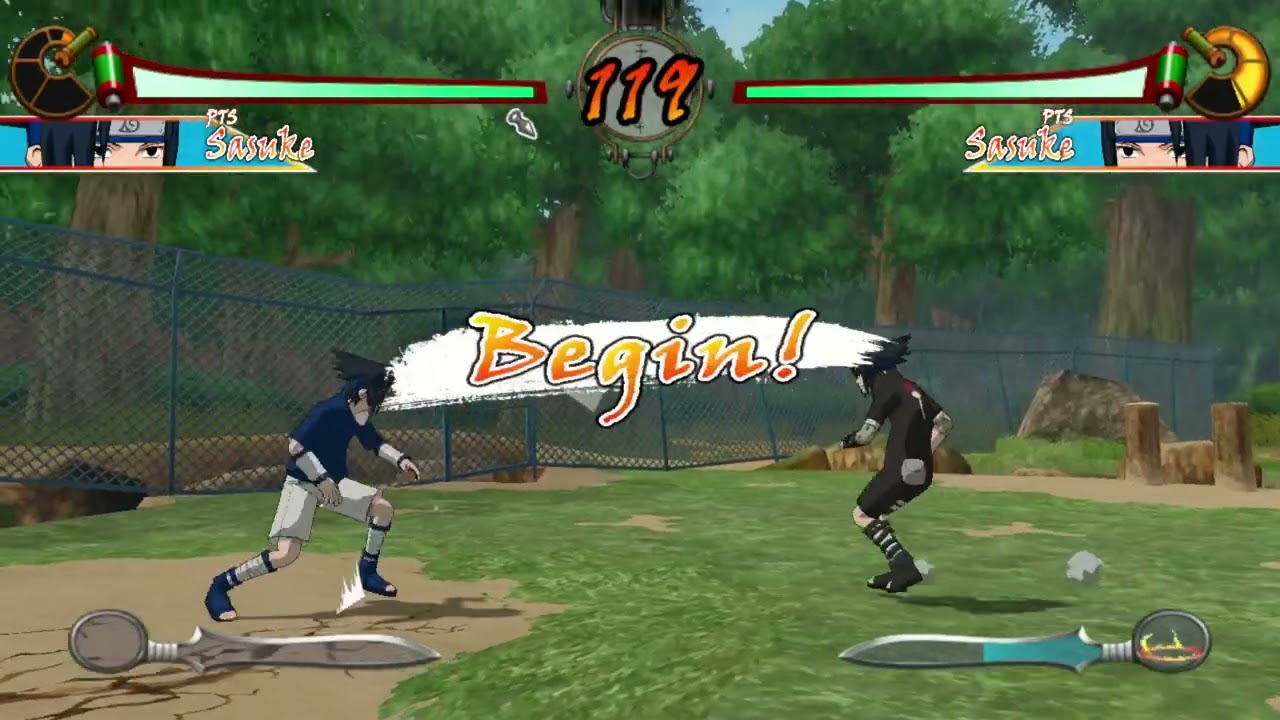 Naruto Clash of Ninja Demo Dajin(Sasuke) vs Thunderlane(Sasuke)