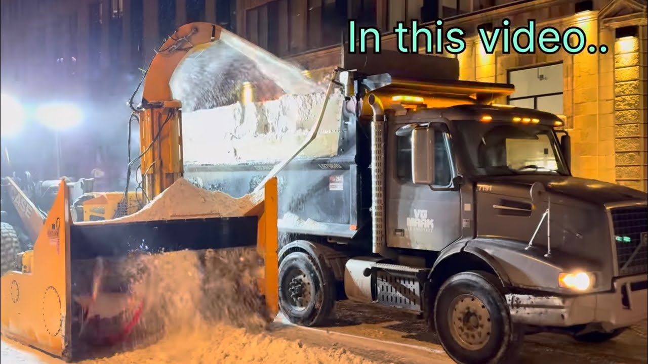 Blades BROKE While Clearing Snow in Old Montreal’s Narrow Streets at 1 AM 😱 