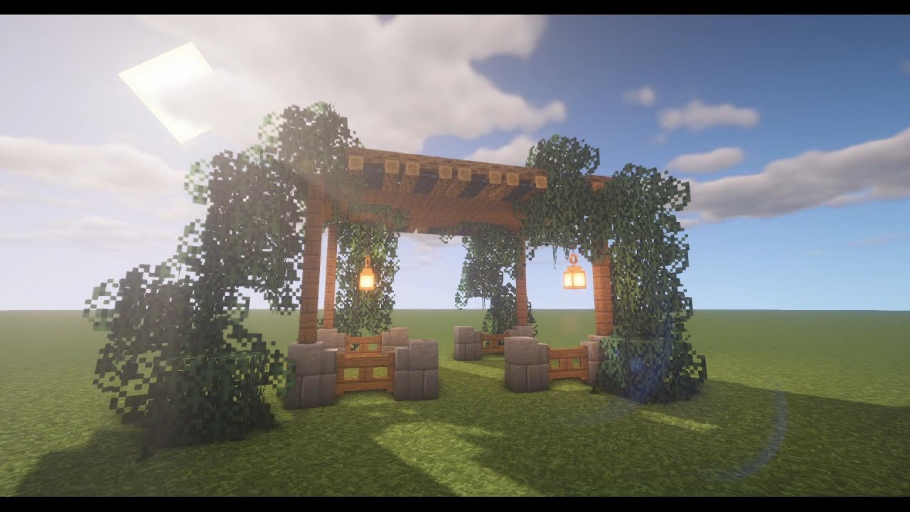 【Minecraft】おしゃれな休憩所　簡単建築　マインクラフト