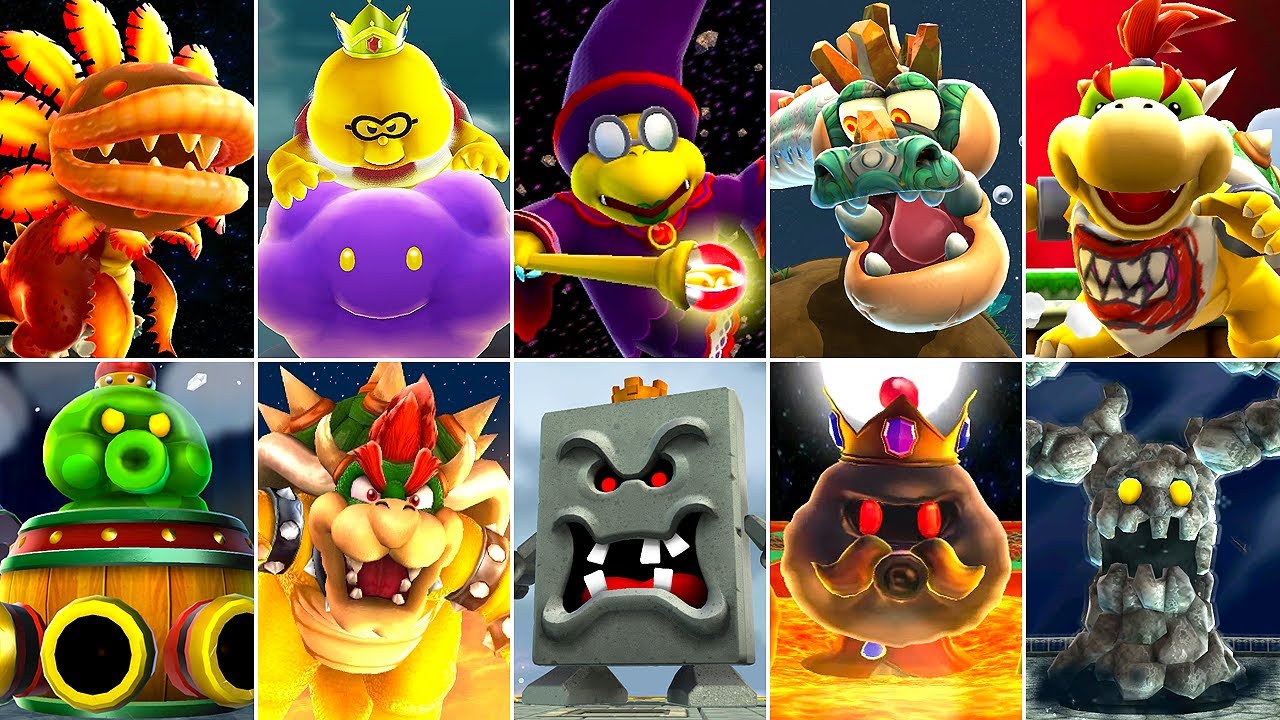 Super Mario Galaxy 1 & 2 HD - All Bosses (No Damage)