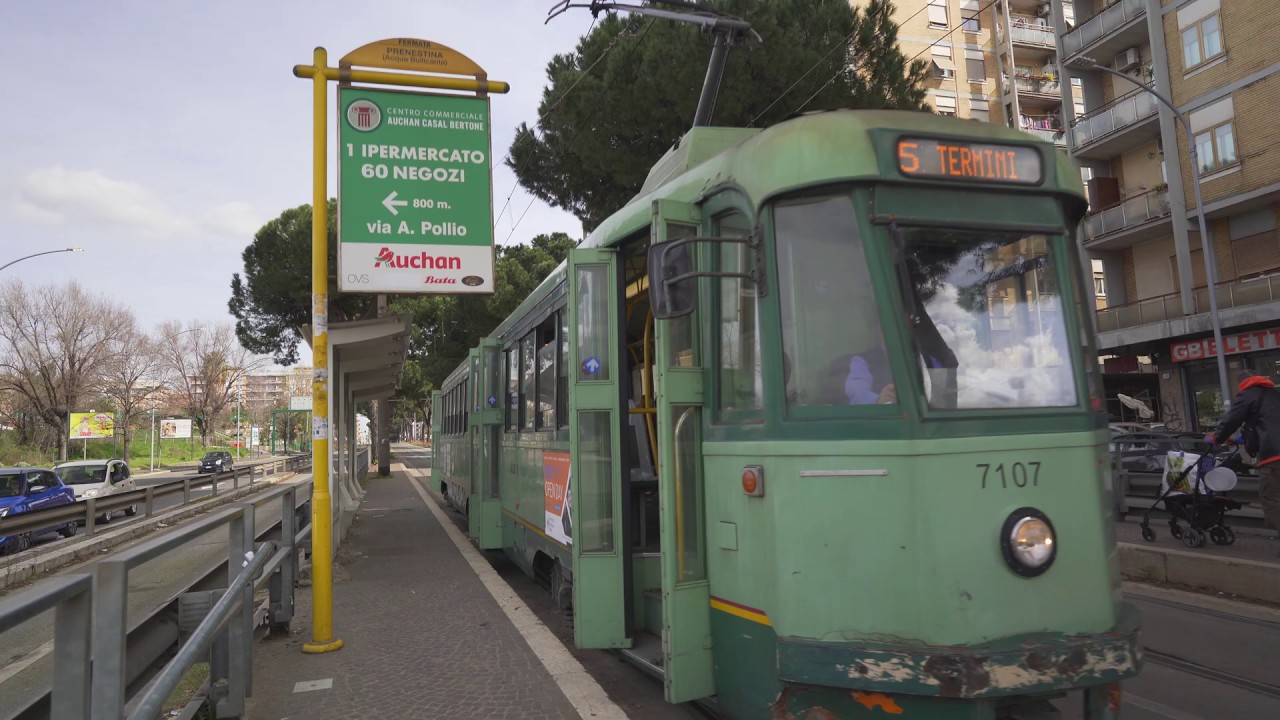 Italy, Rome, tram ride from Acqua Bullicante to Termini