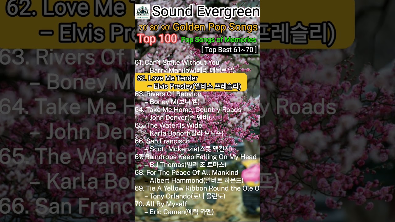 No.125 70' 80' 90' 골든팝송 Golden Pop Song - Top 100 Pop Songs of Memories ❤️ Love Me Tender