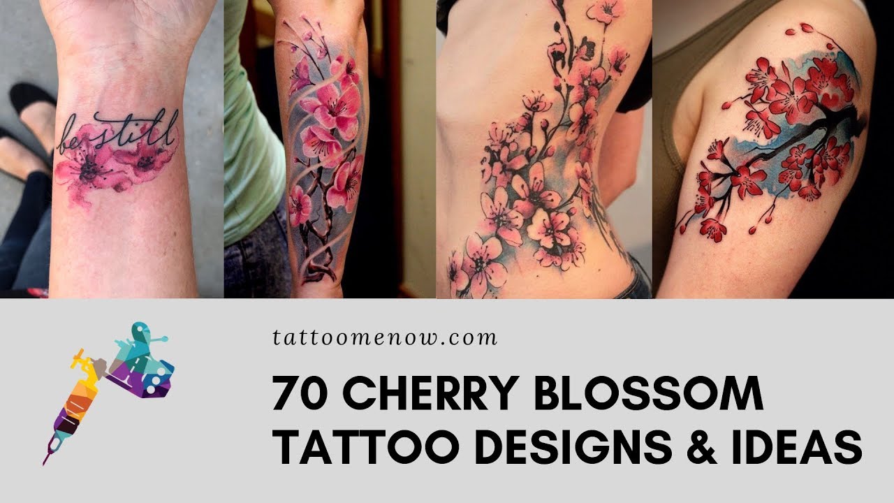 70 CHERRY BLOSSOM TATTOO DESIGNS & IDEAS [2019]
