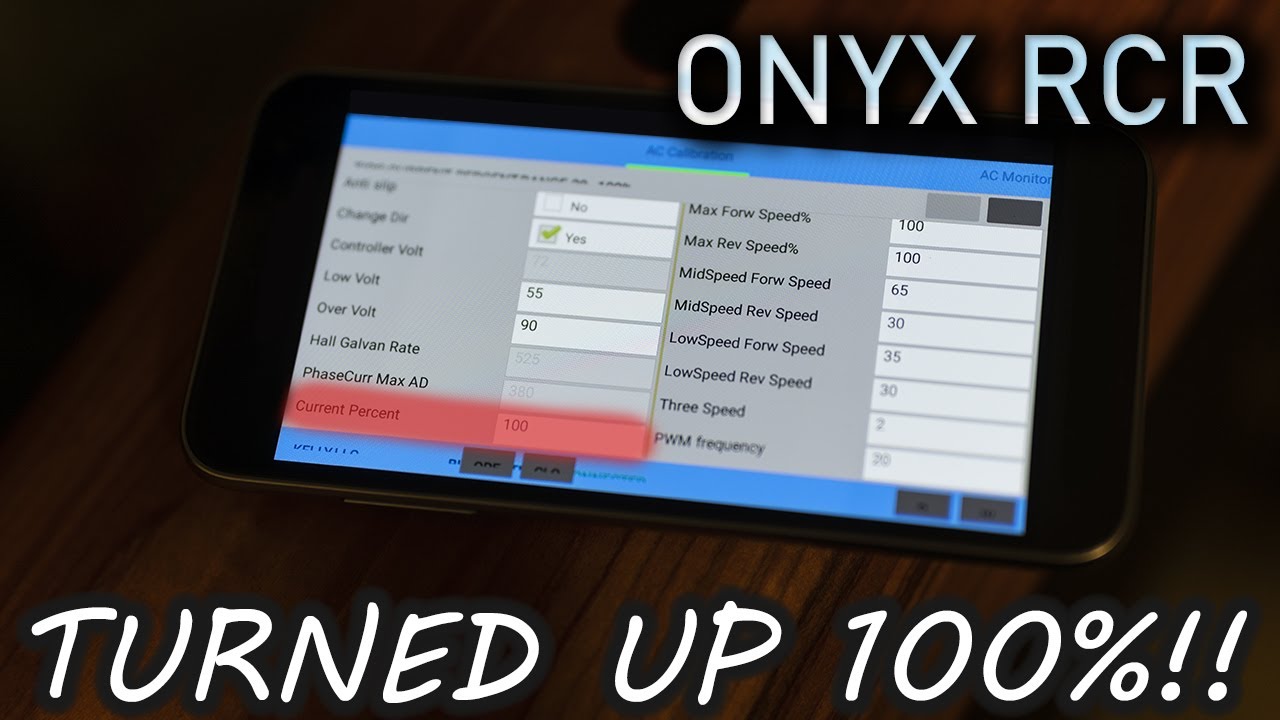 Turning the ONYX RCR to 100 %