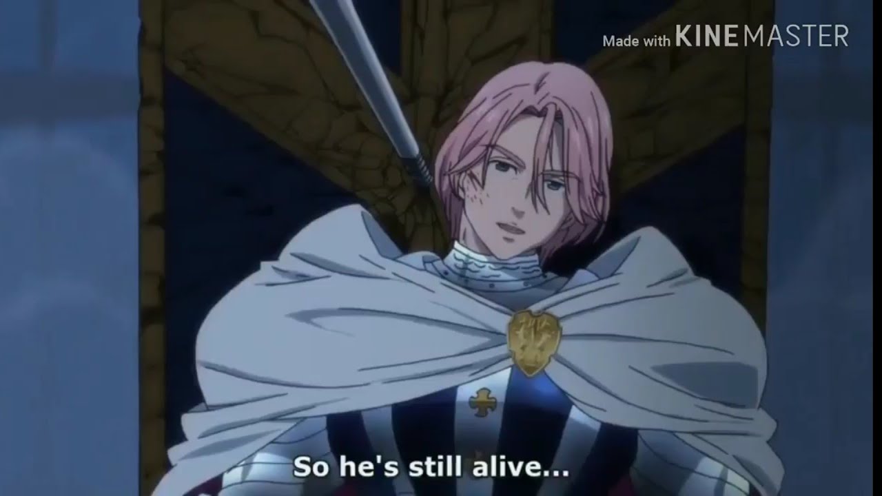 Seven deadly sins - gilthunder spear vs meliodas.(meliodas throws back the spear-8)