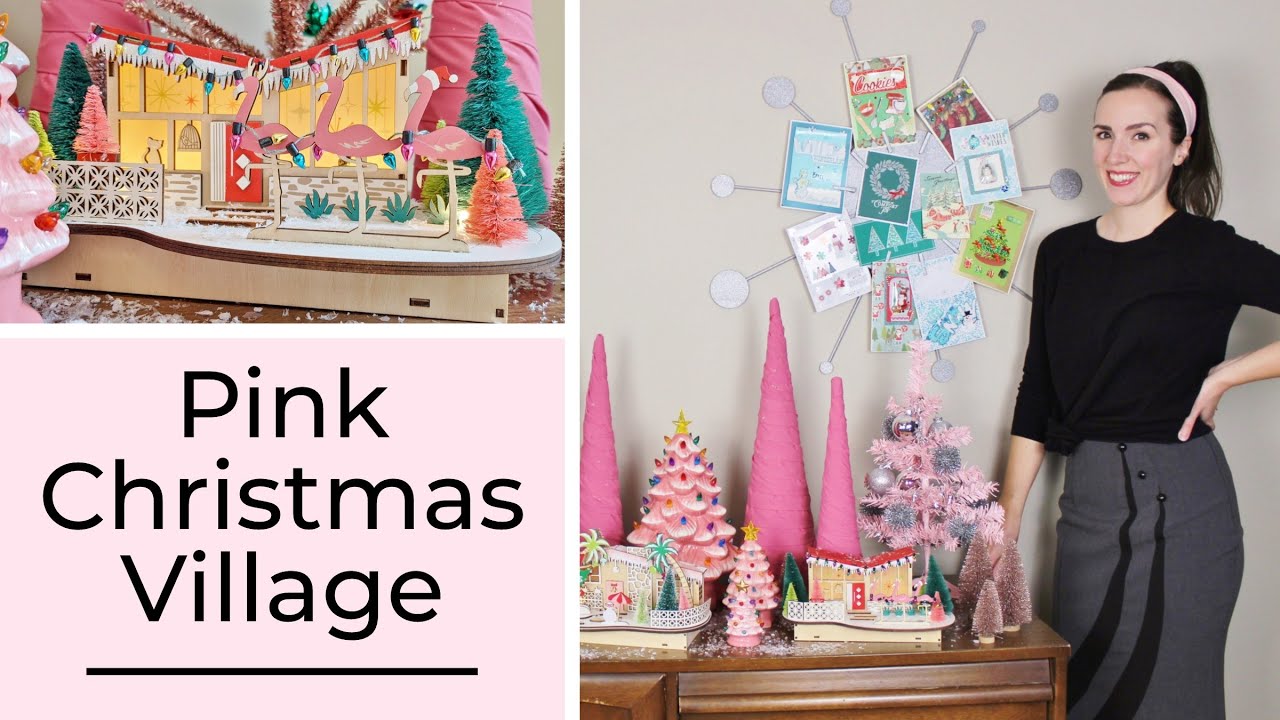 PINKMAS Pink Christmas Village in Mid-Century Modern Style