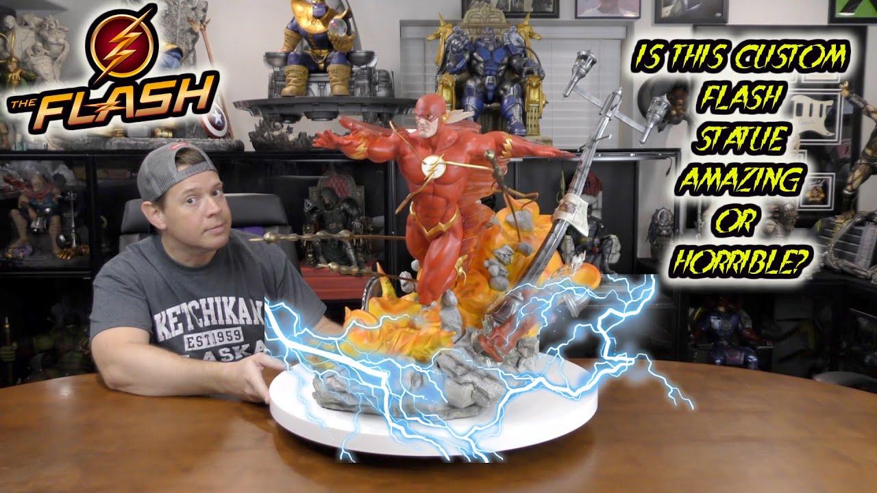RARE Custom FLASH STATUE Review from the JUSTICE LEAGUE