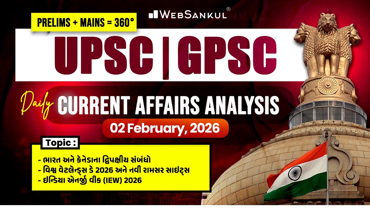 Daily Current Affairs Analysis for GPSC / UPSC | 3 February 2026 | WebSankul Mains