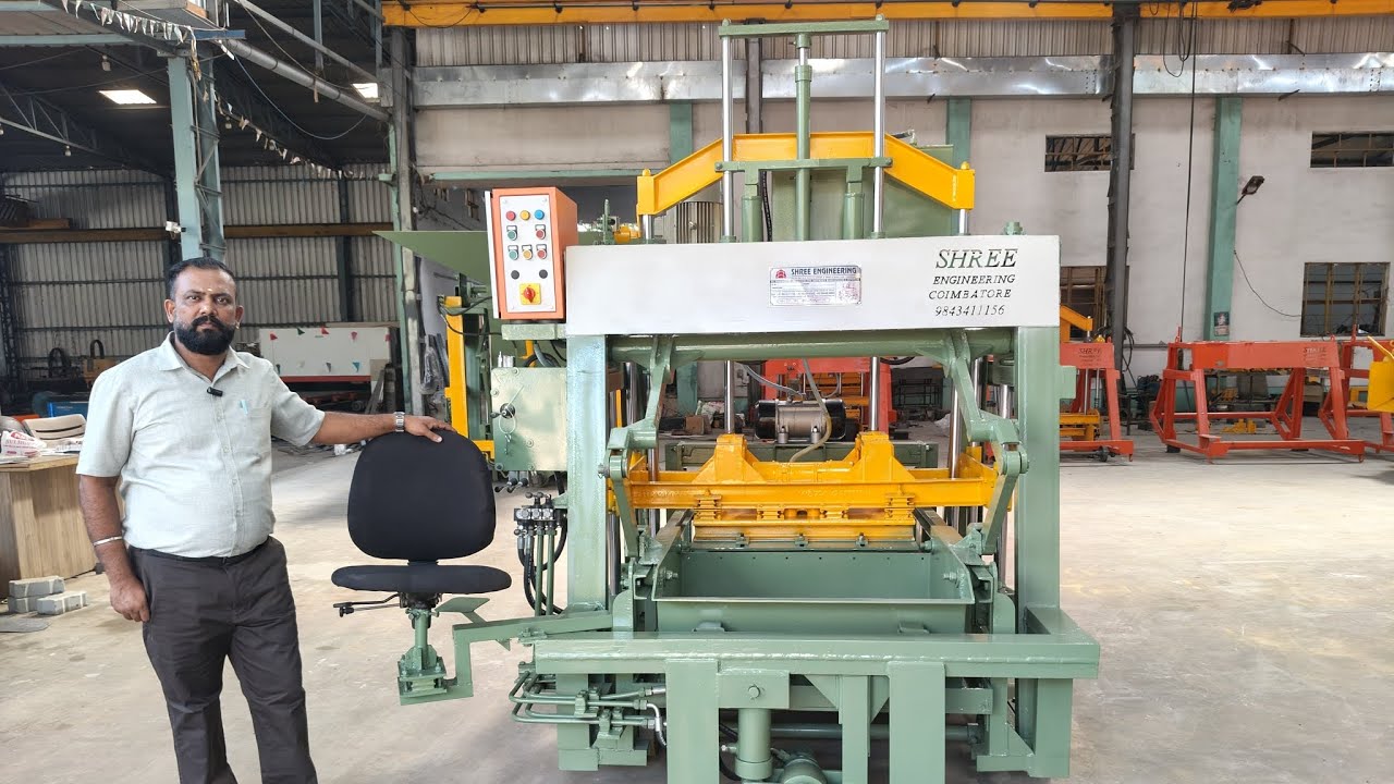 SEMI AUTO FEEDER SOLID & HOLLOW BLOCK MAKING MACHINE#machine #cementblockmakingmachine 9843411156...