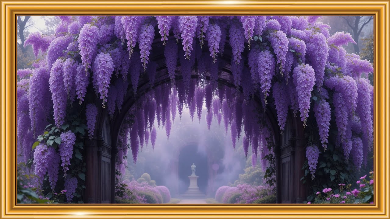 Wisteria Garden Archway 💜 | Romantic Spring Flower Tunnel | Framed TV Gallery