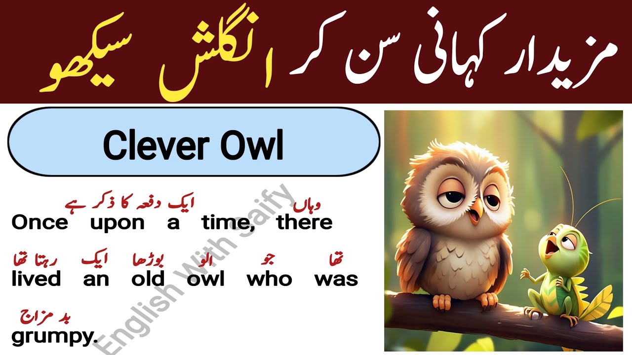 Clever Owl | Learn English Through Story | English Story With Urdu Translation | Vocabulary