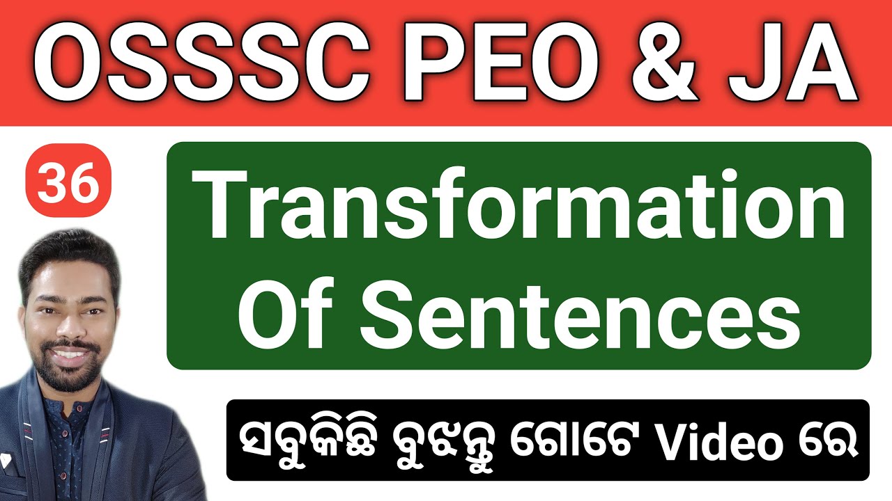 Transformation Of Sentences || Simple, Compound & Complex Sentence || OSSSC PEO & JA || By Sunil Sir
