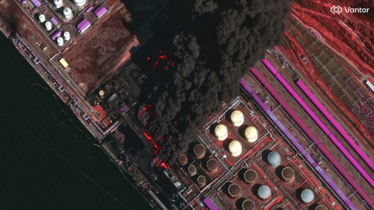 Massive Fire Erupts at Russian Oil Facility After Drone Attack
